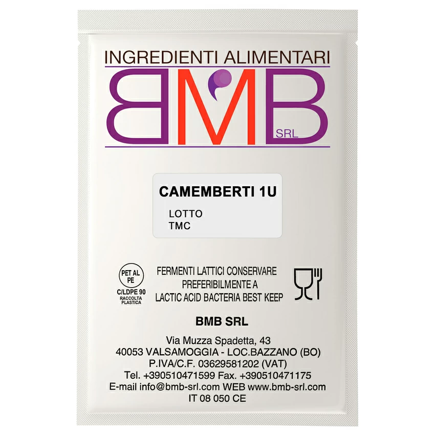 Микс культур для стабилизированного камамбера BMB CAMEMBERTI 1U (на 100-200 литров молока) Микс культур для стабилизированного камамбера BMB CAMEMBERTI 1U (на 100-200 литров молока)